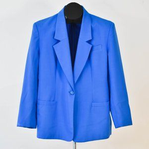 Vintage Blue Blazer, Vintage Jewel Tone Blazer, Vintage Spring Jacket.